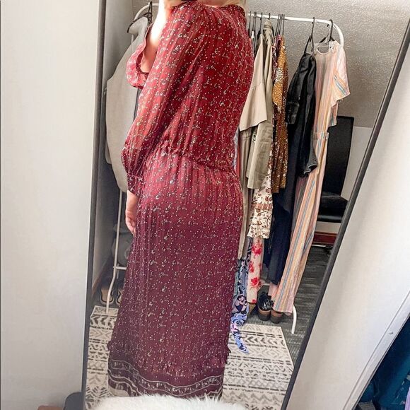 Paris Atelier & Other Stories Peasant Maxi Dress Satin Ruffle 8 - Picture 5 of 7